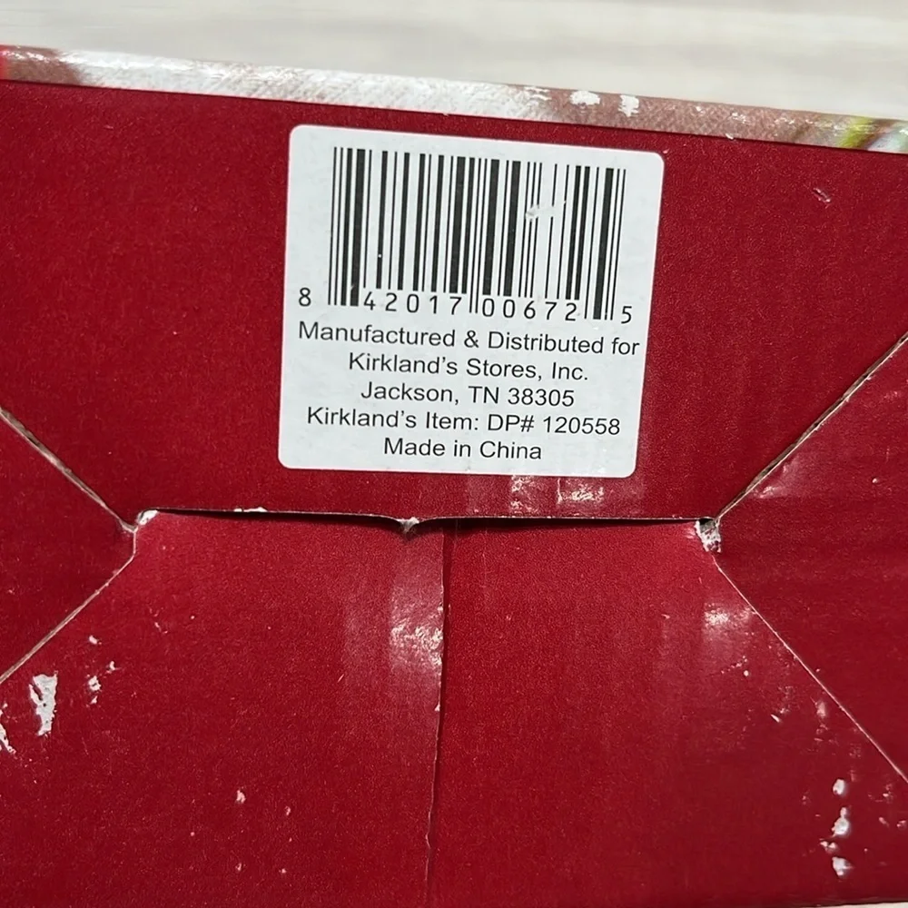 Kirkland's Salt Pepper Set with‎ Tray Christmas Present Red and Green Never Used